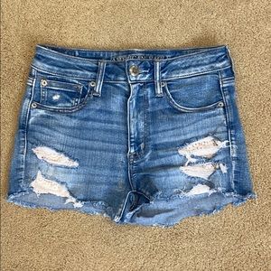 American Eagle Hi-Rise Shortie Jean Shorts